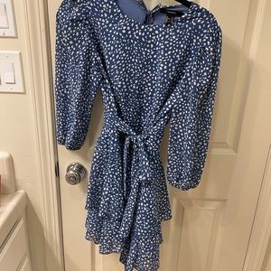 Adjustable waist. Blue Polka Dot Dress. Size sm!